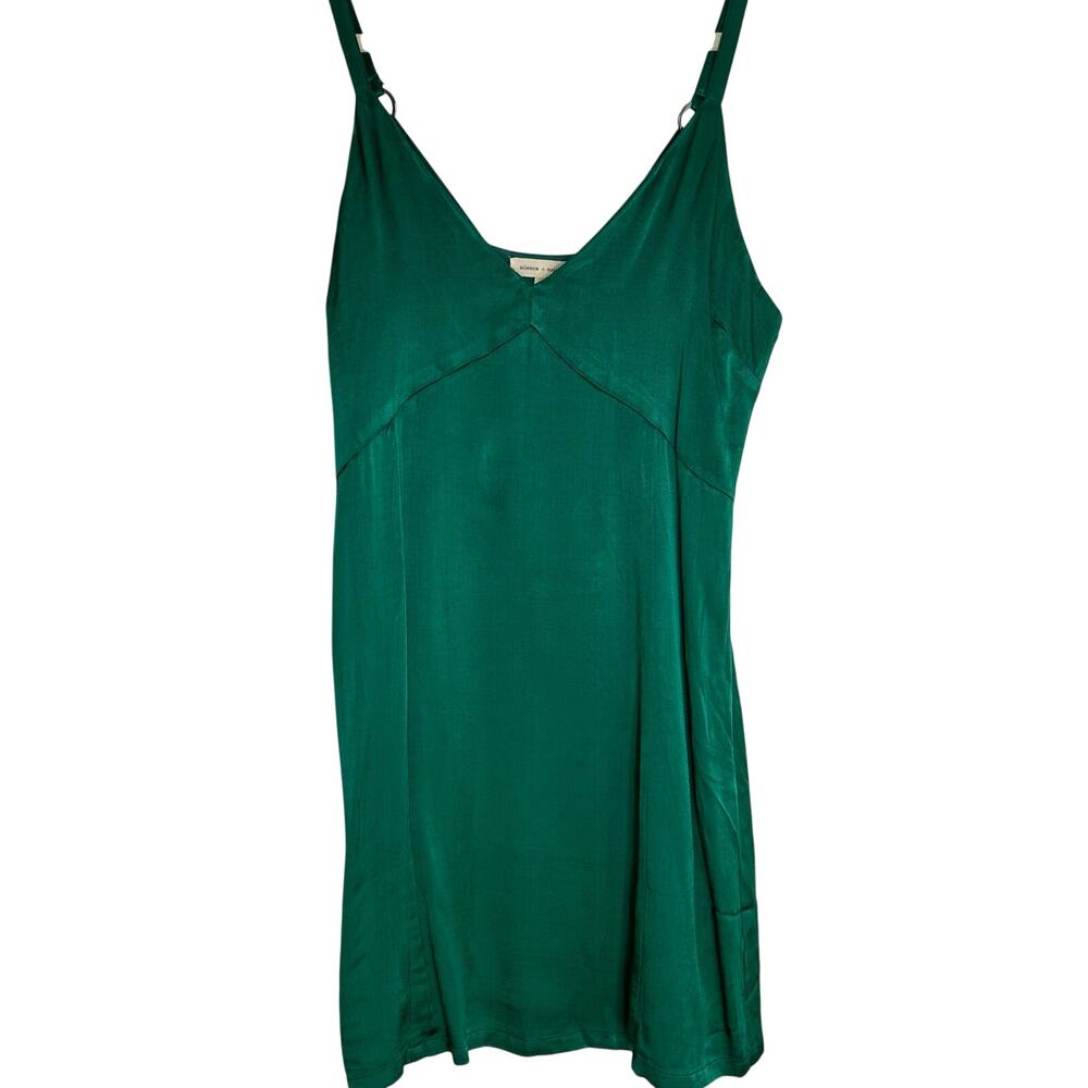 Silence the Noise green mini slip dress satin size 2
